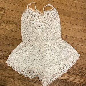 Lace sleep romper